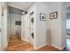 This laundry area features a stacked washer and dryer and is conveniently located near the bedroom at 1700 Bassett St # 504, Denver, CO 80202