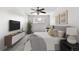 Inviting bedroom with a ceiling fan, neutral decor, and a comfortable bed at 1243 N Washington St # 308, Denver, CO 80203