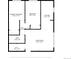 Detailed floor plan layout showcasing the primary bedroom, kitchen, living room, and bathroom dimensions at 1243 N Washington St # 308, Denver, CO 80203