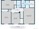 Floor plan of the upper level showing bedrooms, bathrooms, and closet space at 2954 E 101St Ave, Thornton, CO 80229