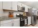 Updated kitchen showcasing granite countertops and stainless steel appliances at 2954 E 101St Ave, Thornton, CO 80229