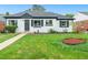 Charming single-story home with a well-maintained lawn, crisp white exterior, and black accents at 1345 Holly St, Denver, CO 80220