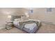 Neutral toned bedroom with soft carpet, queen size bed and bedside tables at 3311 N York St, Denver, CO 80205