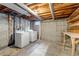 Functional basement laundry area with exposed ceiling and concrete floor at 8905 Field St # 91, Westminster, CO 80021