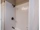 Bright bathroom with modern fixtures, white subway tile and a shower/tub combo at 2080 Fulton St, Aurora, CO 80010