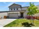 Charming two-story home featuring a well-manicured lawn, attached garage, and a welcoming front porch at 6404 Dry Fork Dr, Frederick, CO 80516