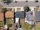 An aerial view shows a well-maintained home with a spacious backyard and a mix of sunny and shaded areas at 2433 E 90Th Ave, Thornton, CO 80229