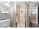 Bathroom with a glass door shower and tile flooring at 3293 S Fairplay St, Aurora, CO 80014