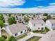 Aerial view showcasing a neighborhood with well-maintained homes, mature trees, and a pleasant atmosphere at 19481 E 50Th Pl, Denver, CO 80249