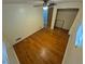 Inviting bedroom with hardwood floors, a closet, and a ceiling fan ready for personal touches at 1078 Elmira St, Aurora, CO 80010