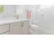 Modern bathroom featuring sleek fixtures, a glass-enclosed shower, and stylish finishes for a spa-like experience at 2141 Fountain Cir, Erie, CO 80516