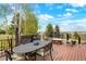 Inviting deck area with comfortable seating, scenic views, and a relaxing outdoor atmosphere at 34682 Stampede Cir, Elizabeth, CO 80107