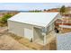 Aerial view of a spacious outbuilding with a basketball hoop, surrounded by a well-maintained property at 228 Birch Ave, Castle Rock, CO 80104