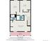 Upstairs floorplan features two bedrooms, two bathrooms, hallway, and primary bedroom with balcony at 6762 E Briarwood Dr, Centennial, CO 80112
