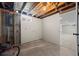 Unfinished basement with exposed ceiling, framing, and cement floors, featuring a utility sink hookups at 7496 Clay St, Westminster, CO 80030
