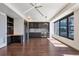 Modern kitchen featuring sleek cabinets, stainless steel appliances, and hardwood floors at 1750 Wewatta St # 1102, Denver, CO 80202