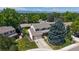 Aerial view of the home highlighting its location and curb appeal at 7865 S Lafayette Ct, Centennial, CO 80122