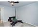 Carpeted gym space with bench and weights at 1585 S Holly St # 109, Denver, CO 80222