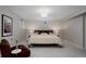 Comfortable bedroom with modern lamp lighting, chair and carpeted flooring at 1035 S Elizabeth St, Denver, CO 80209