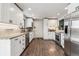Modern kitchen featuring white cabinets, stainless steel appliances, and granite countertops for a sleek design at 8898 W Harvard Pl, Lakewood, CO 80227