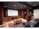The spacious theater room includes a large screen, comfortable seating, and custom decor at 9188 Buck Hill Dr, Highlands Ranch, CO 80126