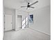 Bright bedroom with ceiling fan, closet and a window provides natural light at 10689 Uravan St, Commerce City, CO 80022