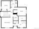 Layout of the floor plan showcasing the bedrooms, bathrooms, hall, and laundry at 10689 Uravan St, Commerce City, CO 80022
