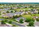 Expansive aerial view of a vibrant suburban community featuring manicured lawns, lush greenery, and modern homes at 8267 S Sicily Ct, Aurora, CO 80016