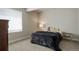 Cozy bedroom with plush gray blanket, carpet, and a dresser at 10114 Atlanta St, Parker, CO 80134