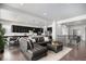 Spacious living area with hardwood floors, open to the kitchen, featuring a cozy sectional and ample natural light at 10114 Atlanta St, Parker, CO 80134