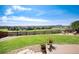 Beautiful backyard featuring green space, a stone patio, and a deck, perfect for relaxation and entertaining with scenic views at 4963 Collingswood Dr, Highlands Ranch, CO 80130