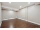 The finished basement space features wood laminate flooring and recessed lighting at 13271 Holly St # D, Thornton, CO 80241