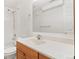 Modest bathroom with tub-shower combo, and light wood vanity at 2430 S Halifax Way, Aurora, CO 80013