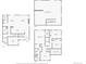 Detailed floor plan showcasing layout of first and second floors, including an unfinished basement at 631 Felicity Loop, Castle Rock, CO 80109