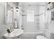 Bathroom with tub, shower, and window to let in natural light at 3321 Stuart St, Denver, CO 80212