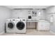 Functional basement laundry room with front loading washing machine and sink at 3321 Stuart St, Denver, CO 80212