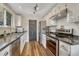 Modern kitchen features white cabinets, sleek countertops, stainless steel appliances, and wood-look flooring at 9401 Otis St, Broomfield, CO 80021