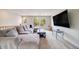 Comfortable living room with plush seating, large windows, and a wall-mounted TV at 1221 Havenwood Way, Castle Pines, CO 80108