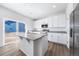 Modern kitchen featuring granite countertops, an island and stainless steel appliances at 3869 N Shawee St, Aurora, CO 80019
