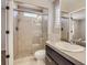Bathroom featuring shower, sink and toilet with gray countertops at 2514 Sweet Wind Ave, Castle Rock, CO 80109