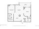 A detailed floorplan showcasing the layout with a living room, kitchen, bedrooms, baths, and balcony at 601 W 11Th Ave # 815, Denver, CO 80204