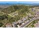 Aerial view of a neighborhood showcasing well-maintained homes and serene natural surroundings at 438 Galaxy Dr, Castle Rock, CO 80108