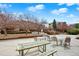 Enjoy this community courtyard complete with seating, picnic tables, and walking trails at 7440 S Blackhawk St # 16-208, Englewood, CO 80112