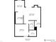 Floor plan showing the layout of the bedroom, bathroom, kitchen, living, and dining areas at 7346 S Xenia Cir # A, Centennial, CO 80112