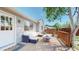 Outdoor patio with modern furniture at 11560 River Run Cir, Commerce City, CO 80640