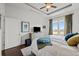 Spacious bedroom with a comfortable bed, dresser, and large windows at 5455 Landmark Pl # 604, Greenwood Village, CO 80111