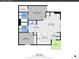 Detailed floorplan of a 898 sq ft home, featuring a primary bedroom, one additional bedroom, and open-concept living and dining areas at 16366 E Fremont Ave # 3, Aurora, CO 80016