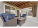Covered patio with comfortable seating area, ideal for outdoor entertaining at 18189 House Finch Ln, Parker, CO 80134