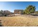 Backyard view with sprawling lawn and mature trees providing shade at 1822 Painter Dr, Monument, CO 80132