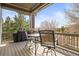 Relaxing back deck with outdoor seating and views of the trees at 7003 S Irvington Ct, Aurora, CO 80016